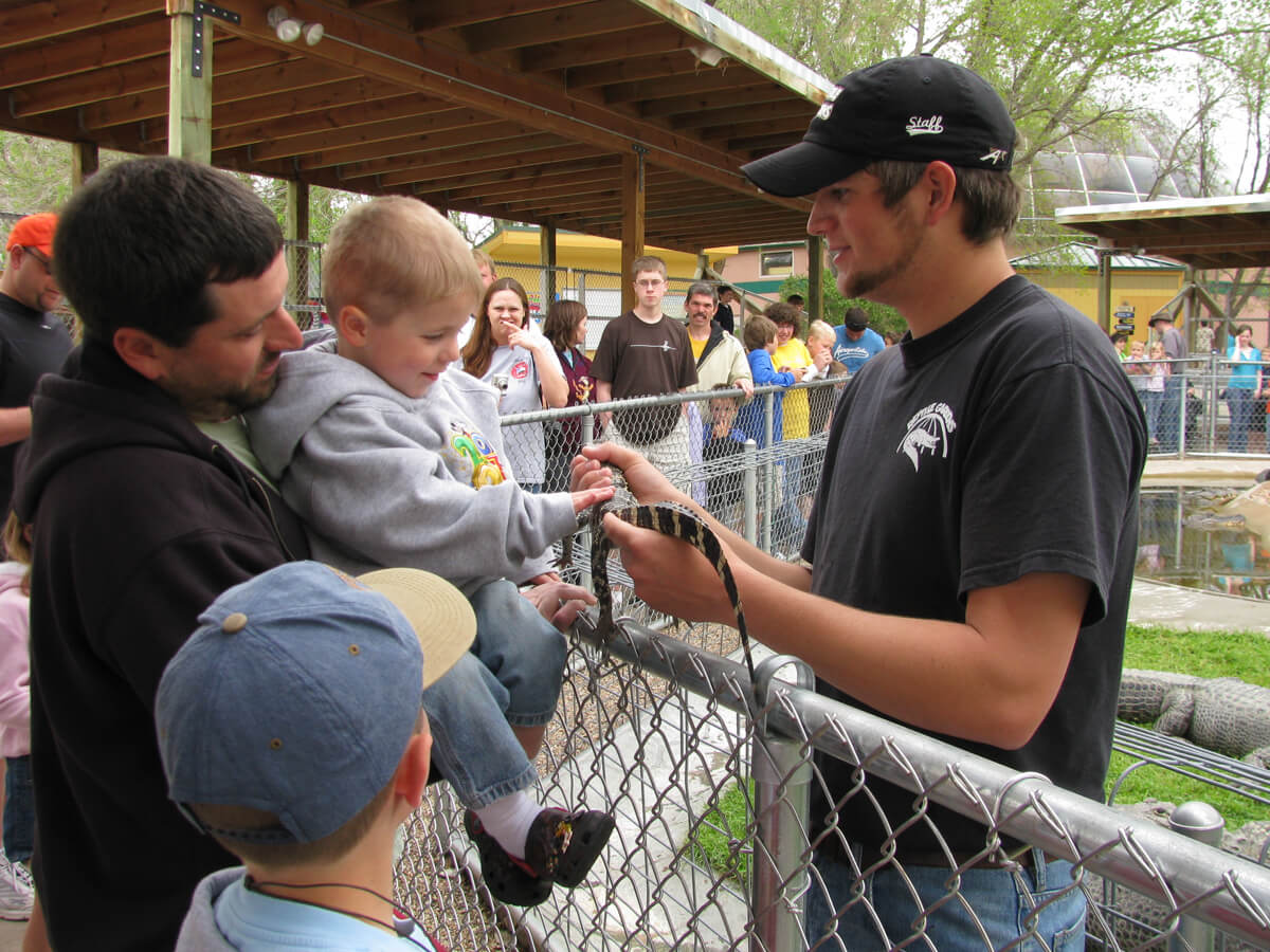 Petting Fluffy at the Gator Show