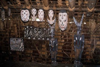 Masks in the Korogo village Men's House